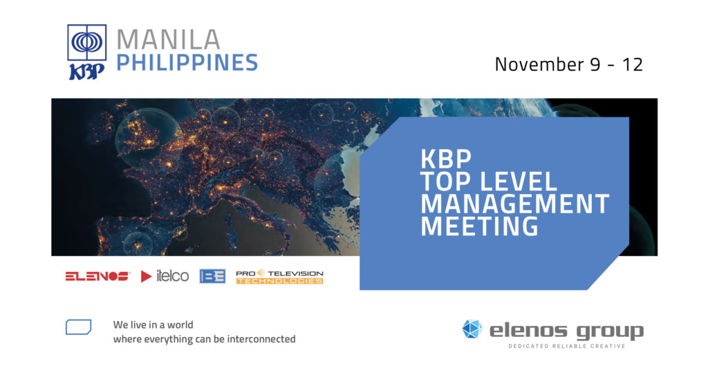 From the 9th to 12th of November, the Elenos Group will be present at the KBP Top Level Management Meeting in Manila.